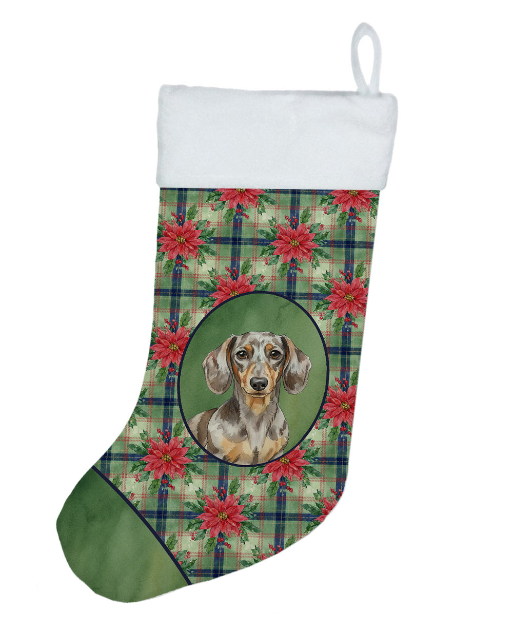 Buy this Dapple Dachshund Christmas PoinsettIas Holiday Stocking