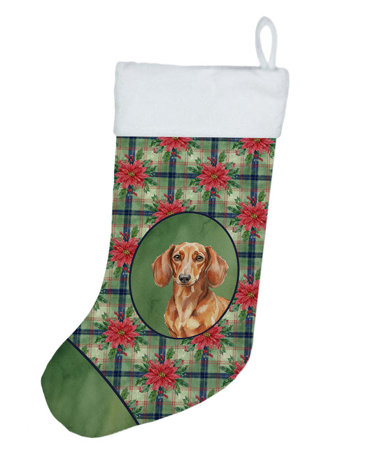 Buy this Red Brown Dachshund Christmas PoinsettIas Holiday Stocking