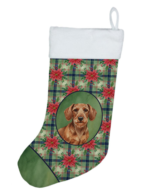 Buy this Wirehaired Red Dachshund Christmas PoinsettIas Holiday Stocking