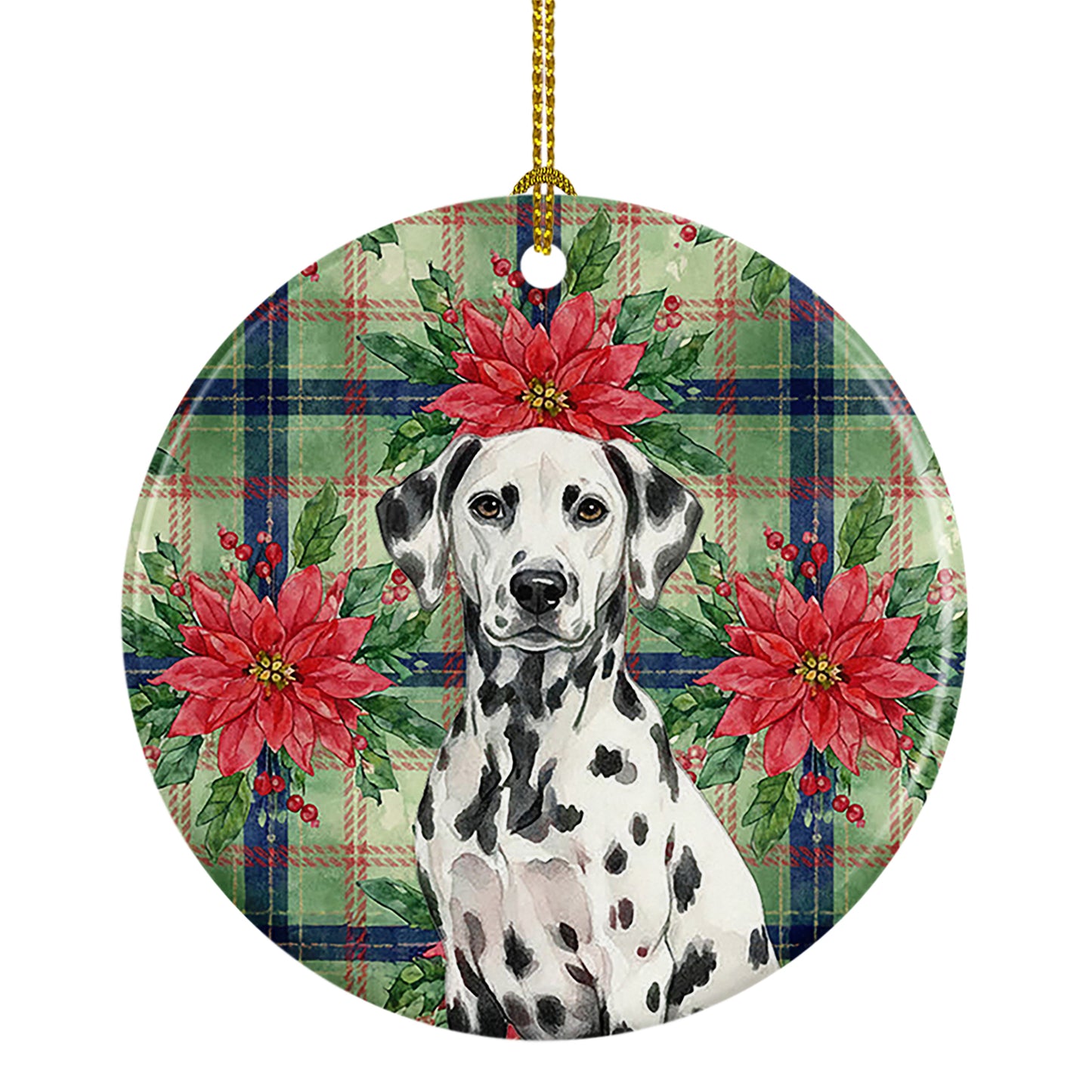 Buy this Dalmatian Christmas PoinsettIas Ceramic Ornament