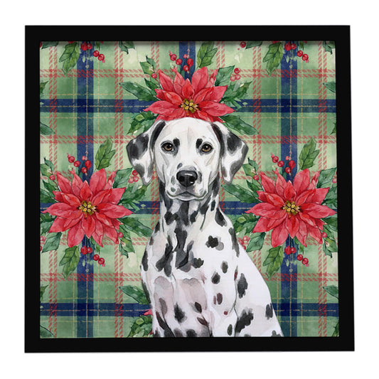 Buy this Dalmatian Christmas PoinsettIas Framed Metal Print