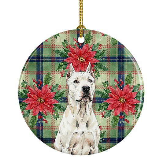 Buy this Dogo Argentino Christmas PoinsettIas Ceramic Ornament