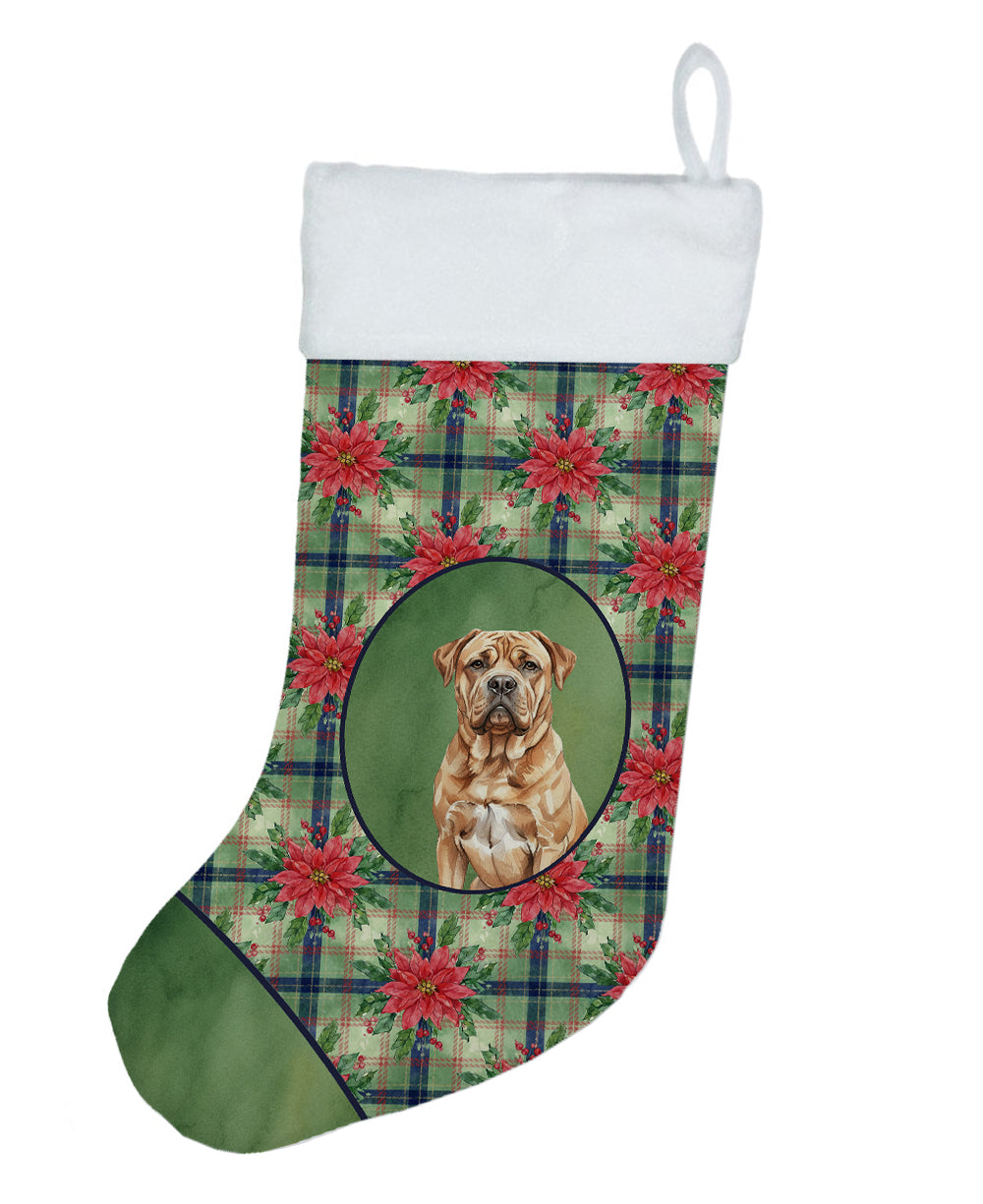Buy this Dogue de Bordeaux Christmas PoinsettIas Holiday Stocking