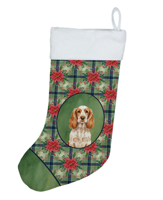 Buy this Orange Roan English Cocker Spaniel Christmas PoinsettIas Holiday Stocking