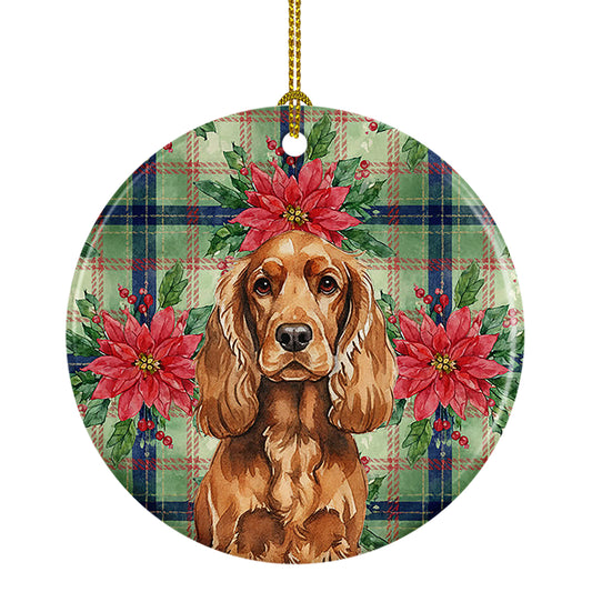 Buy this Red English Cocker Spaniel Christmas PoinsettIas Ceramic Ornament
