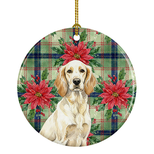 Buy this Lemon Belton English Setter Christmas PoinsettIas Ceramic Ornament