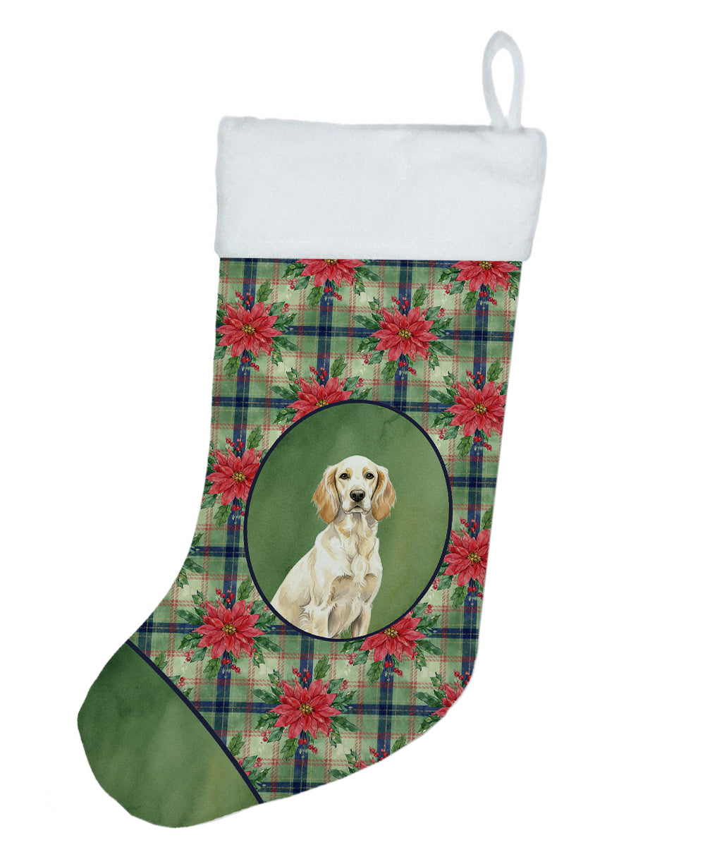 Buy this Lemon Belton English Setter Christmas PoinsettIas Holiday Stocking