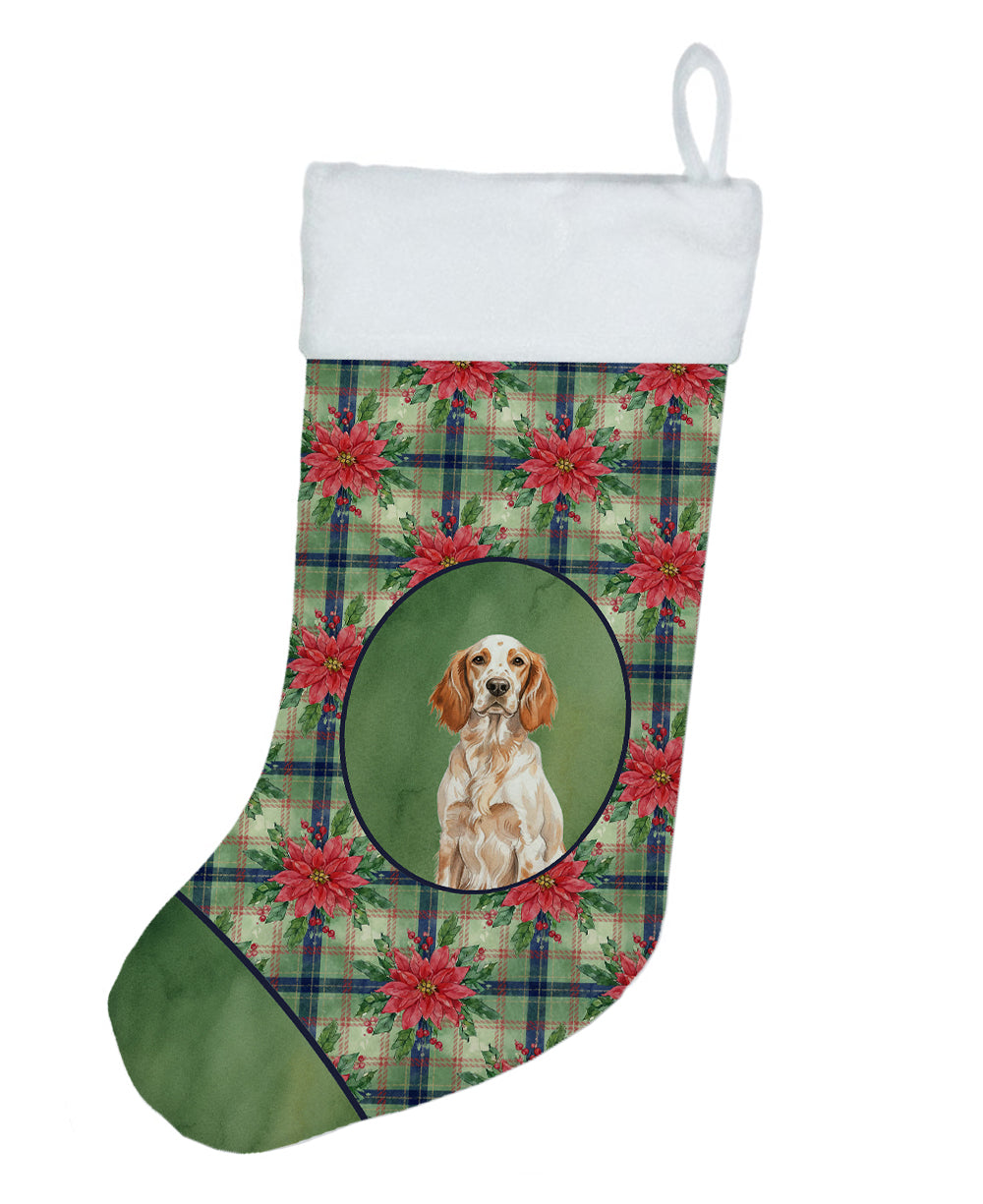 Buy this Orange Belton English Setter Christmas PoinsettIas Holiday Stocking