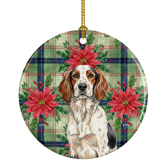 Buy this Tricolor English Setter Christmas PoinsettIas Ceramic Ornament