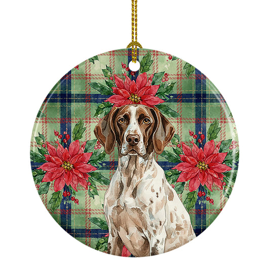 Buy this German Shorthaired Pointer Christmas PoinsettIas Ceramic Ornament
