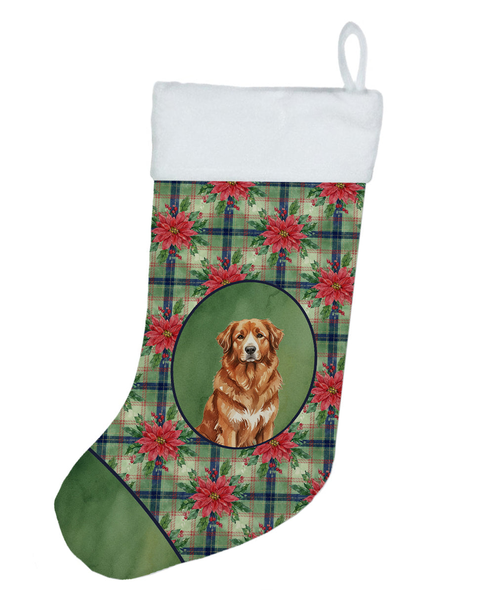 Buy this Reddish Brown Great Pyrenees Christmas PoinsettIas Holiday Stocking