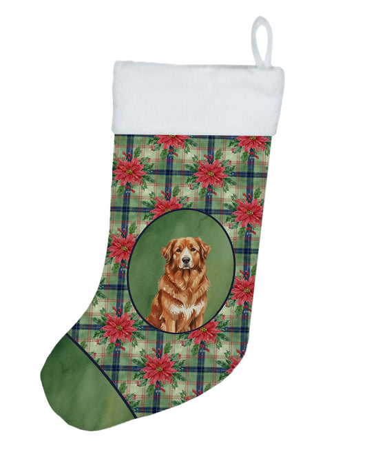 Buy this Reddish Brown Great Pyrenees Christmas PoinsettIas Holiday Stocking