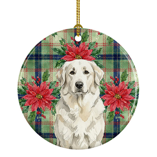 Buy this White Great Pyrenees Christmas PoinsettIas Ceramic Ornament