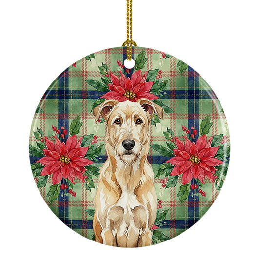 Buy this Wheaten Irish Wolfhound Christmas PoinsettIas Ceramic Ornament
