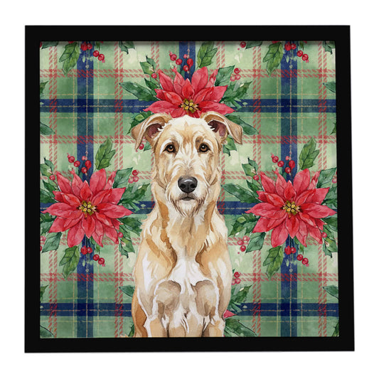 Buy this Wheaten Irish Wolfhound Christmas PoinsettIas Framed Metal Print