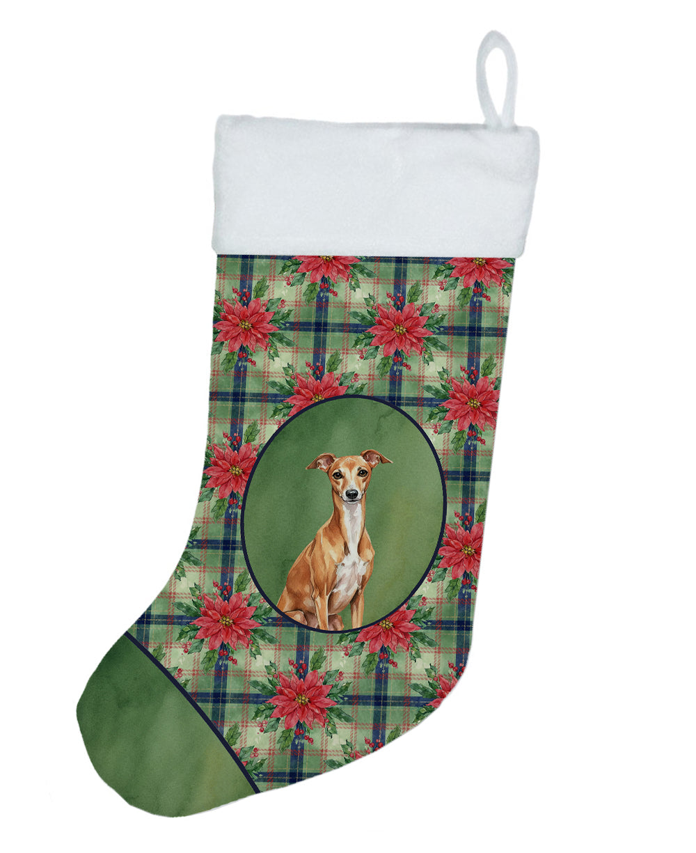 Buy this Red Italian Greyhound Christmas PoinsettIas Holiday Stocking