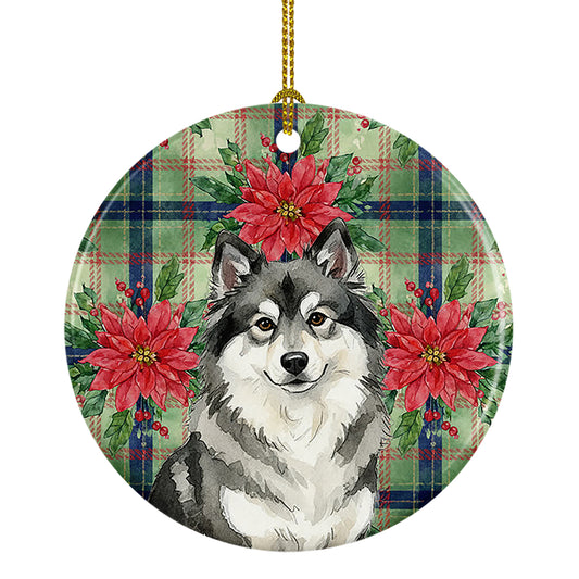 Buy this Keeshond Christmas PoinsettIas Ceramic Ornament