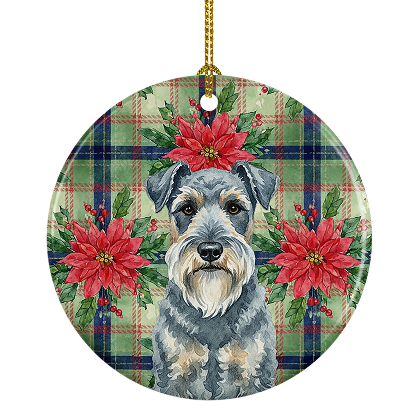 Buy this Kerry Blue Terrier Christmas PoinsettIas Ceramic Ornament