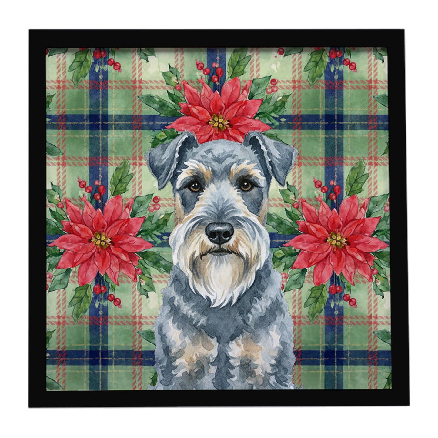 Buy this Kerry Blue Terrier Christmas PoinsettIas Framed Metal Print