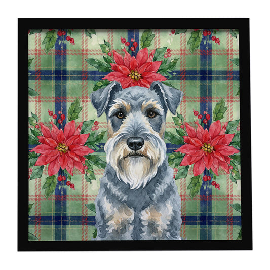 Buy this Kerry Blue Terrier Christmas PoinsettIas Framed Metal Print