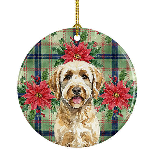 Buy this Labradoodle Christmas PoinsettIas Ceramic Ornament