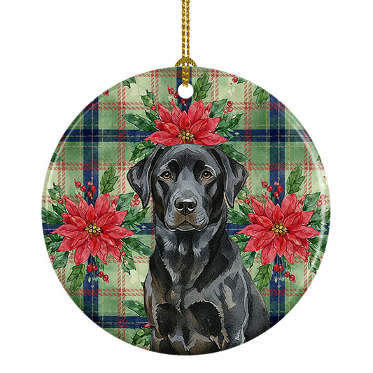 Buy this Black Labrador Retriever Christmas PoinsettIas Ceramic Ornament
