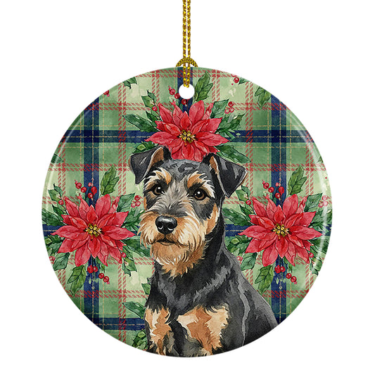 Buy this Black and Tan Lakeland Terrier Christmas PoinsettIas Ceramic Ornament