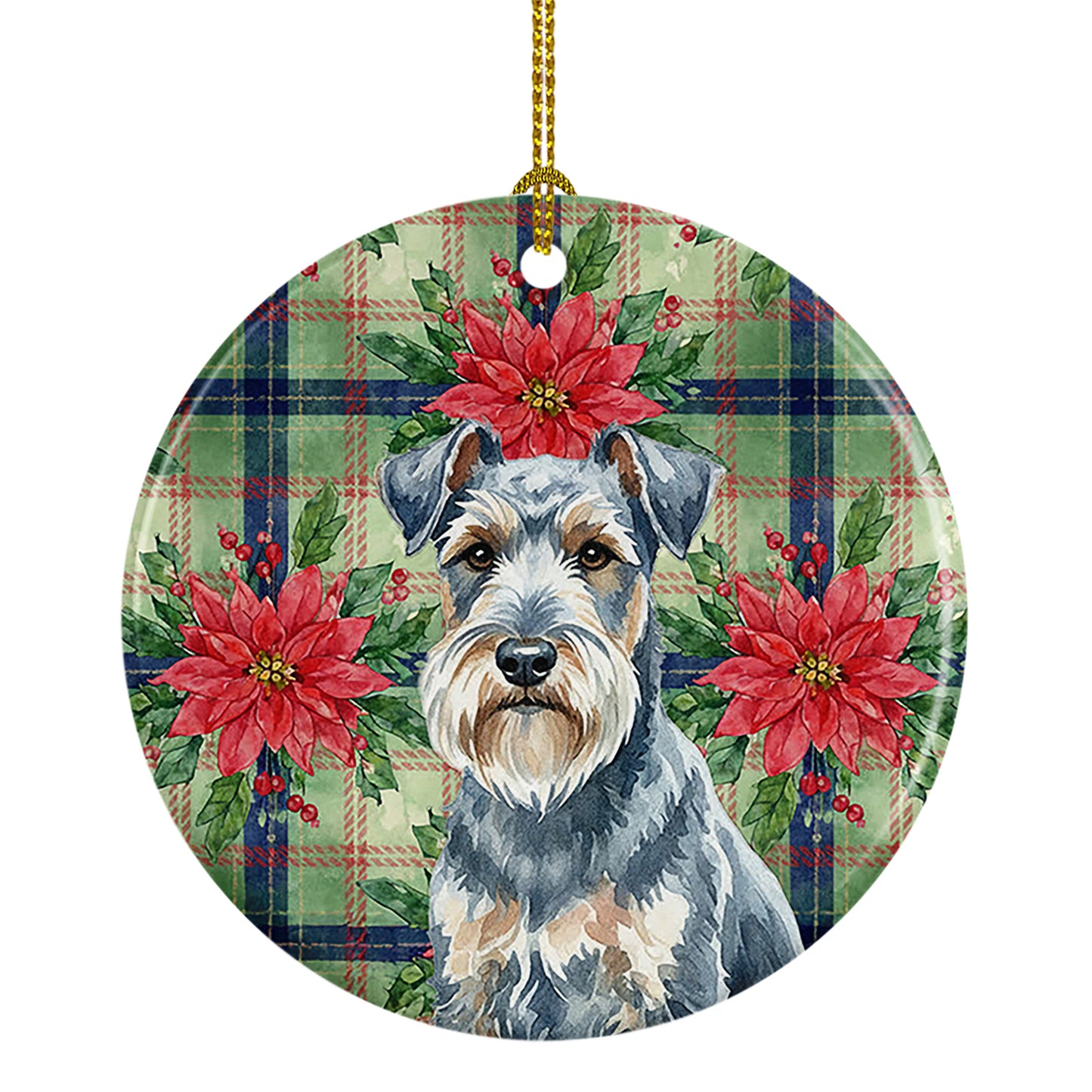 Buy this Blue Lakeland Terrier Christmas PoinsettIas Ceramic Ornament