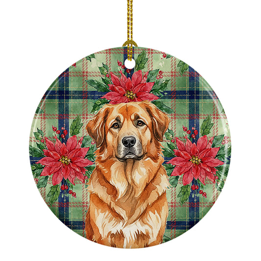 Buy this Red Leonberger Christmas PoinsettIas Ceramic Ornament