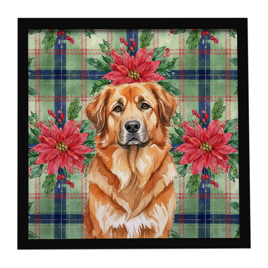 Buy this Red Leonberger Christmas PoinsettIas Framed Metal Print