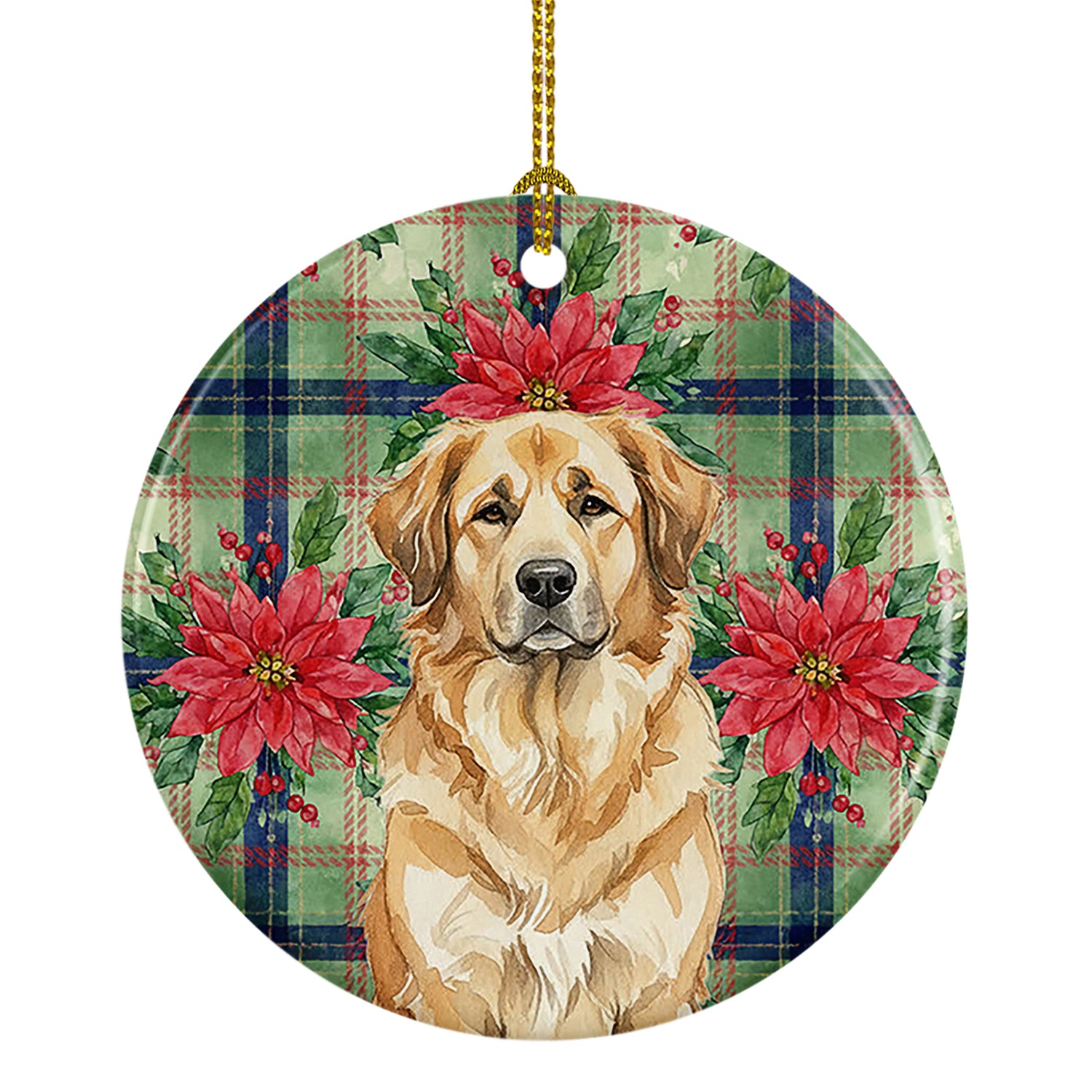 Buy this Sandy Leonberger Christmas PoinsettIas Ceramic Ornament