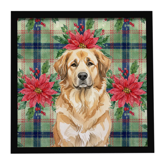 Buy this Sandy Leonberger Christmas PoinsettIas Framed Metal Print