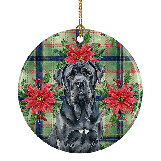 Buy this Black Neapolitan Mastiff Christmas PoinsettIas Ceramic Ornament