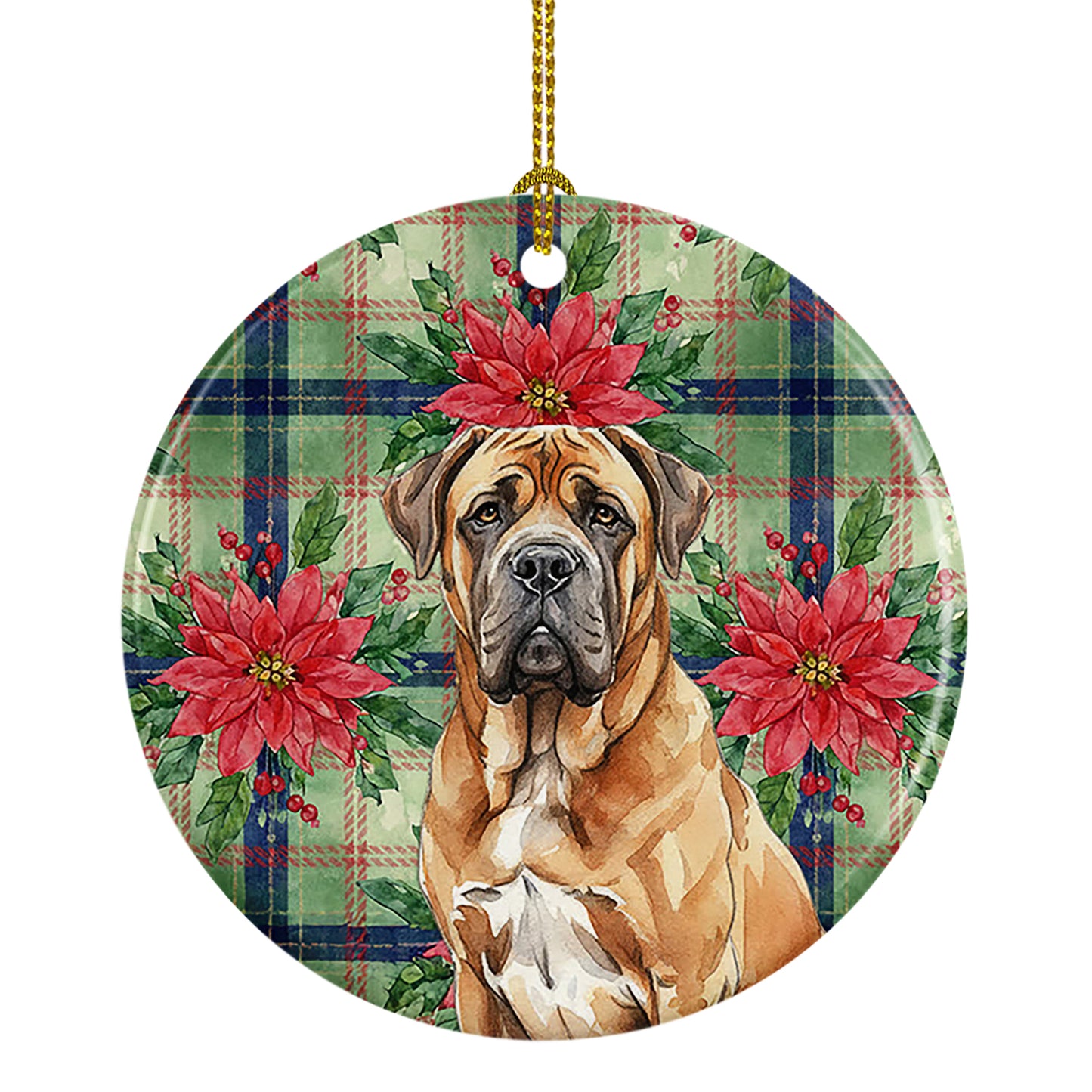 Buy this Neapolitan Mastiff Christmas PoinsettIas Ceramic Ornament