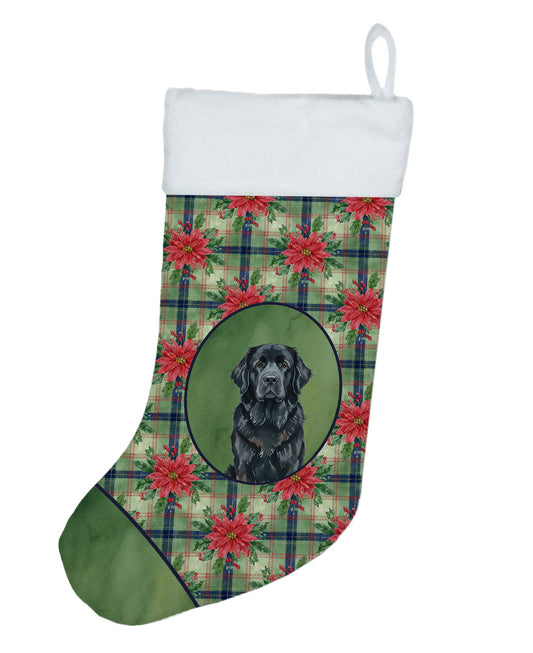 Buy this Black Newfoundland Christmas PoinsettIas Holiday Stocking