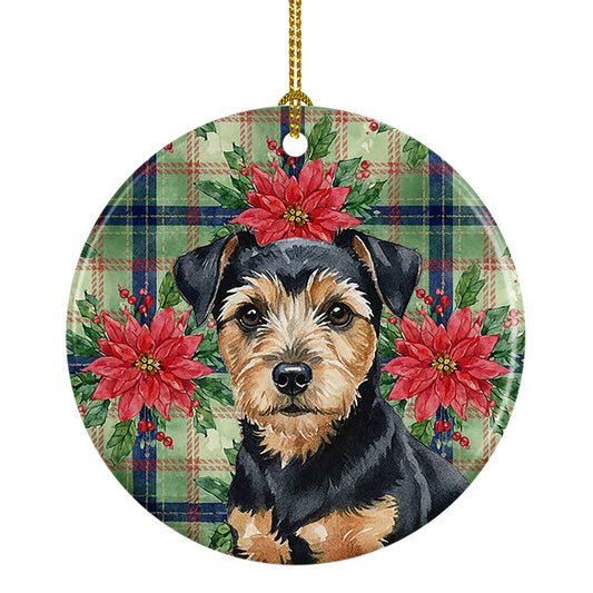 Buy this Black and Tan Norfolk Terrier Christmas PoinsettIas Ceramic Ornament