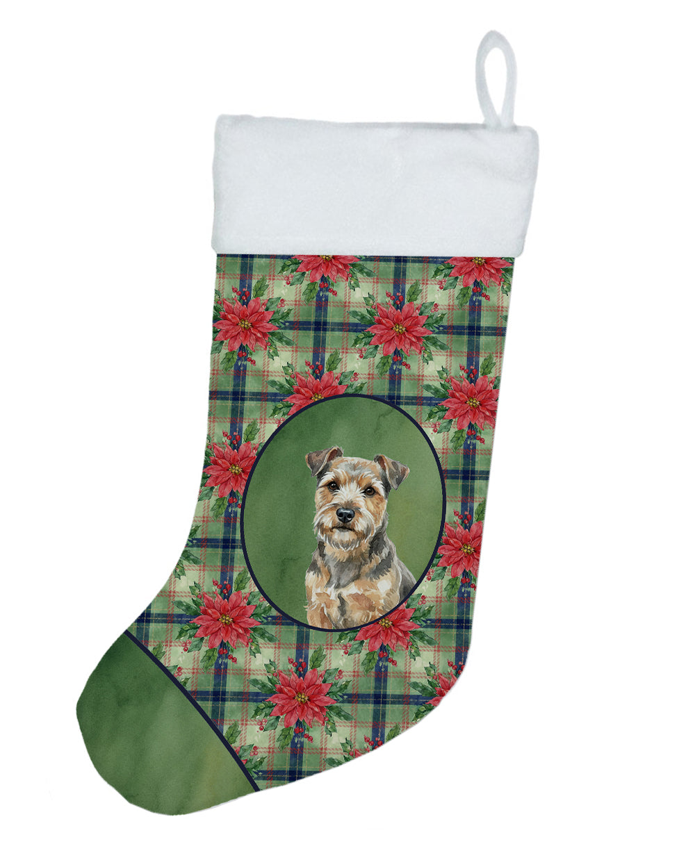 Buy this Grizzle and Tan Norfolk Terrier Christmas PoinsettIas Holiday Stocking