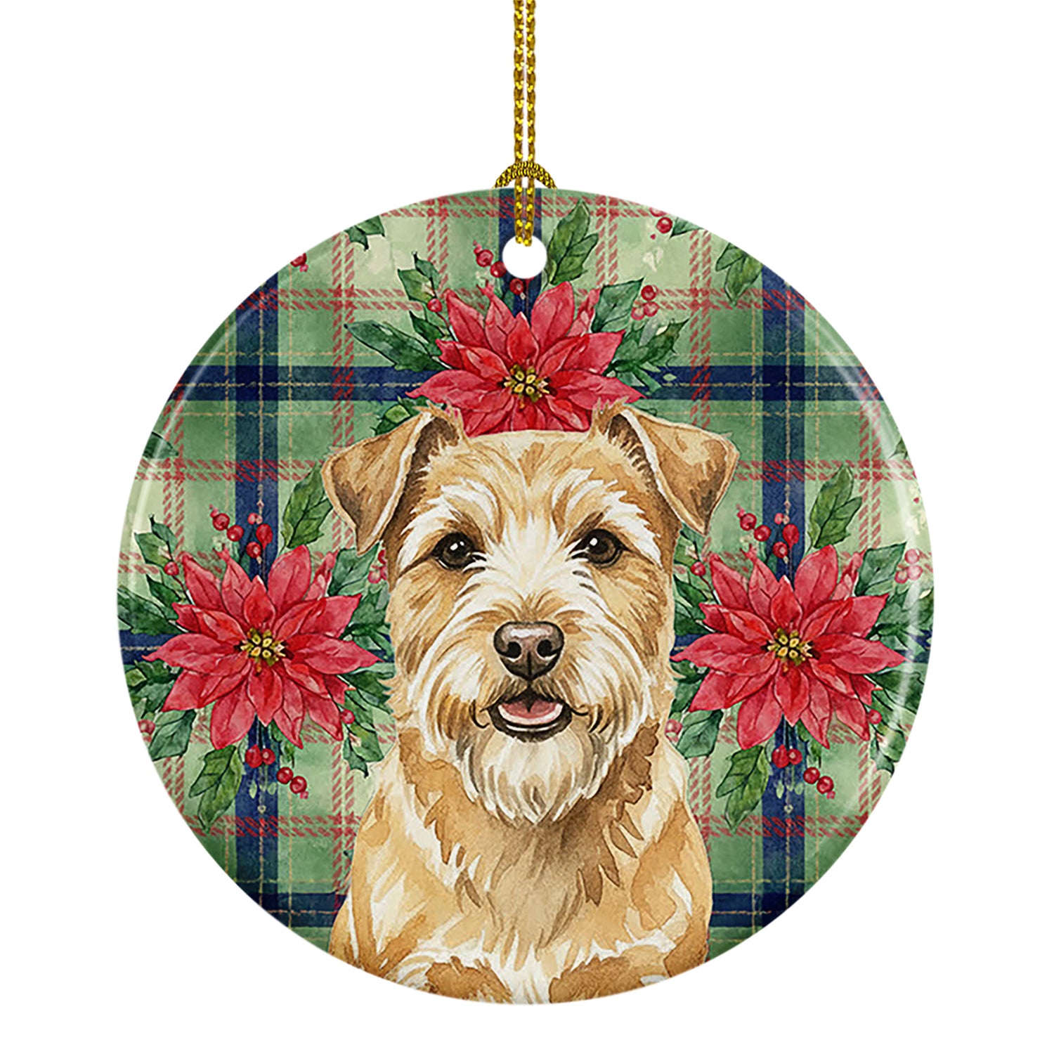 Buy this Wheaten Norfolk Terrier Christmas PoinsettIas Ceramic Ornament