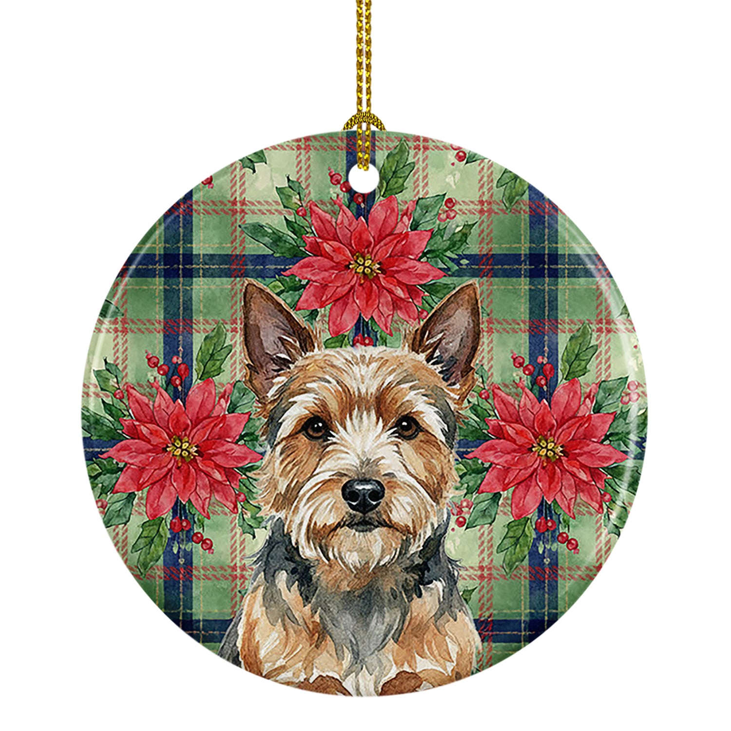 Buy this Norwich Terrier Christmas PoinsettIas Ceramic Ornament