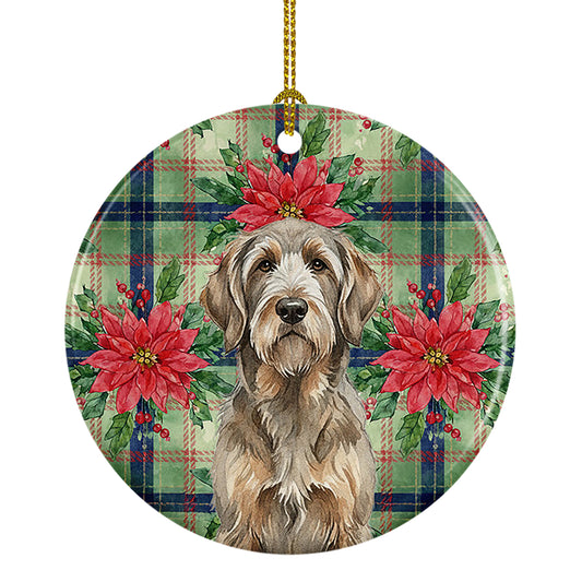 Buy this Grizzle and Tan Otterhound Christmas PoinsettIas Ceramic Ornament