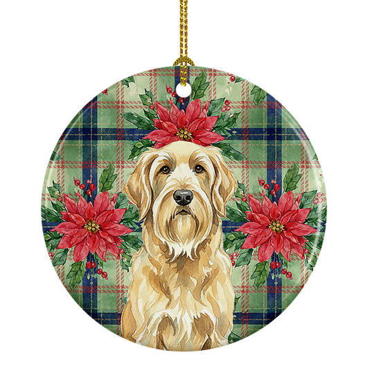 Buy this Wheaten and Tan Otterhound Christmas PoinsettIas Ceramic Ornament