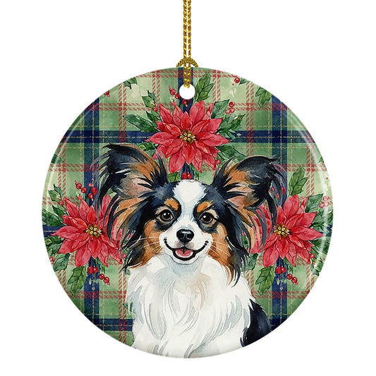 Buy this Tricoilor Papillon Christmas PoinsettIas Ceramic Ornament