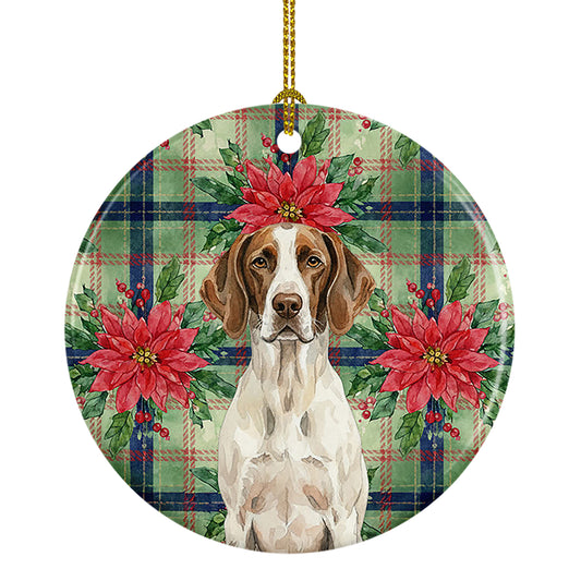 Buy this Liver and White Pointer Christmas PoinsettIas Ceramic Ornament