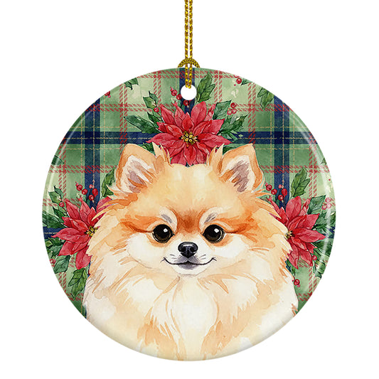 Buy this Pomeranian Christmas PoinsettIas Ceramic Ornament