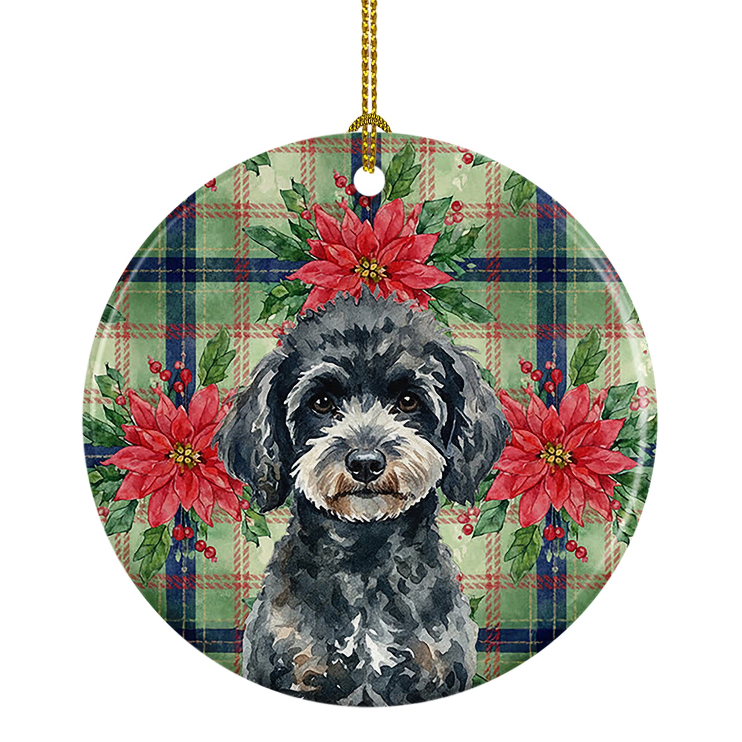 Buy this Miniature Black Poodle Christmas PoinsettIas Ceramic Ornament