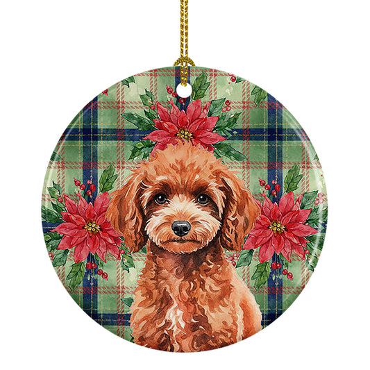 Buy this Miniature Red Poodle Christmas PoinsettIas Ceramic Ornament