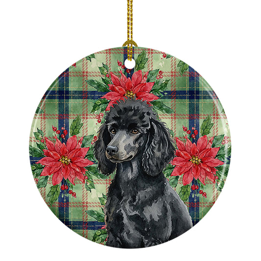 Buy this Standard Black Poodle Christmas PoinsettIas Ceramic Ornament
