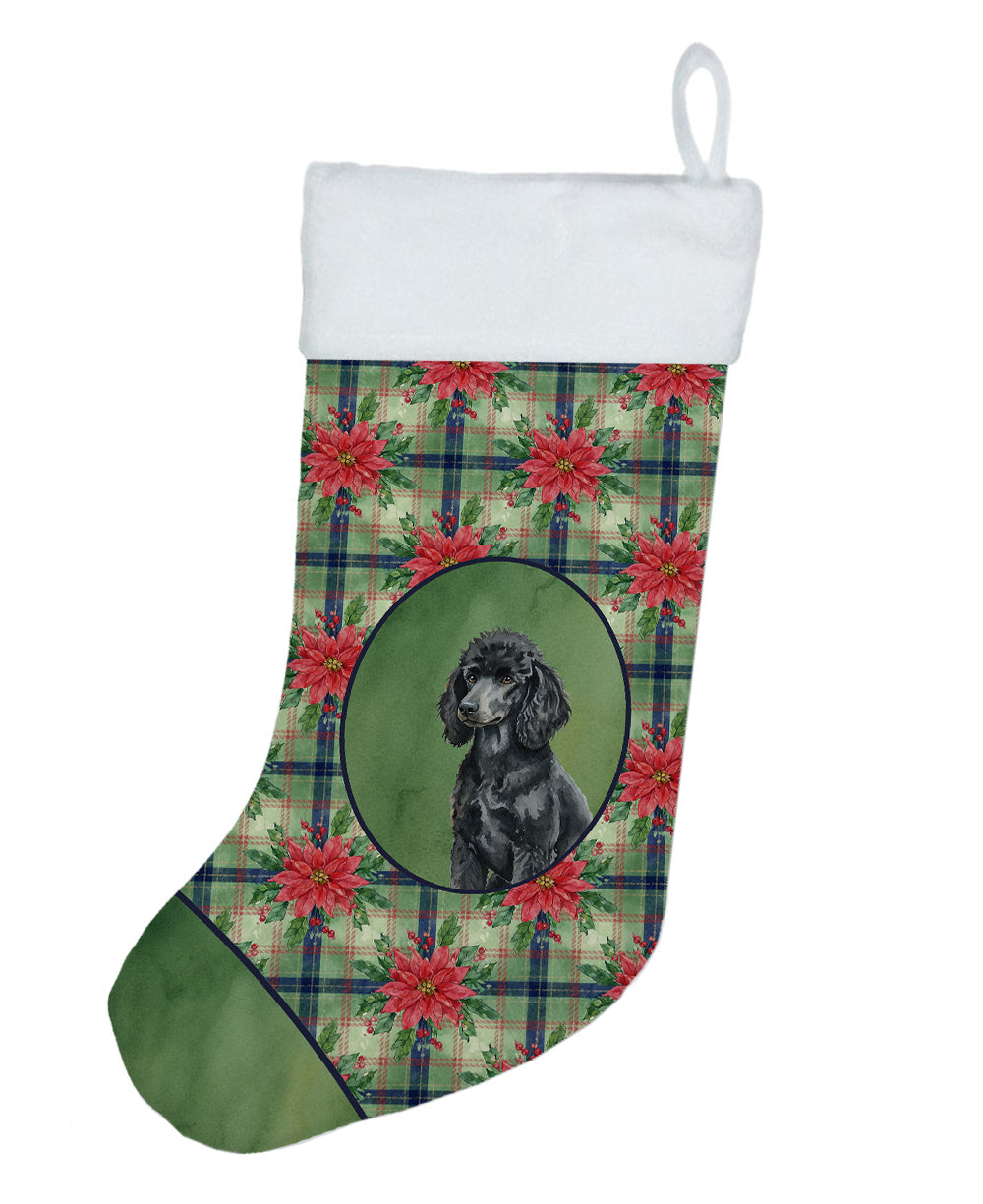 Buy this Standard Black Poodle Christmas PoinsettIas Holiday Stocking