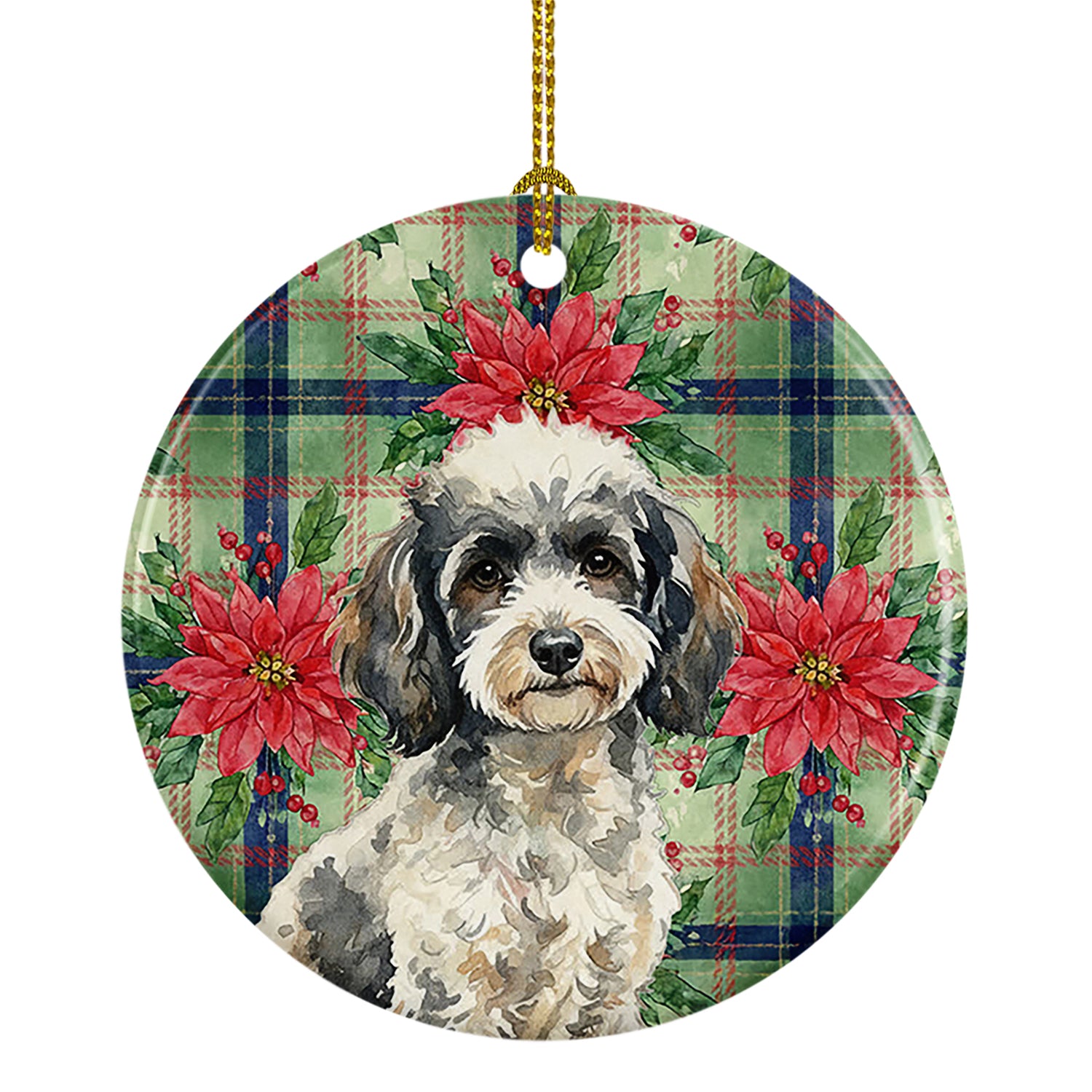 Buy this Toy Parti Poodle Christmas PoinsettIas Ceramic Ornament