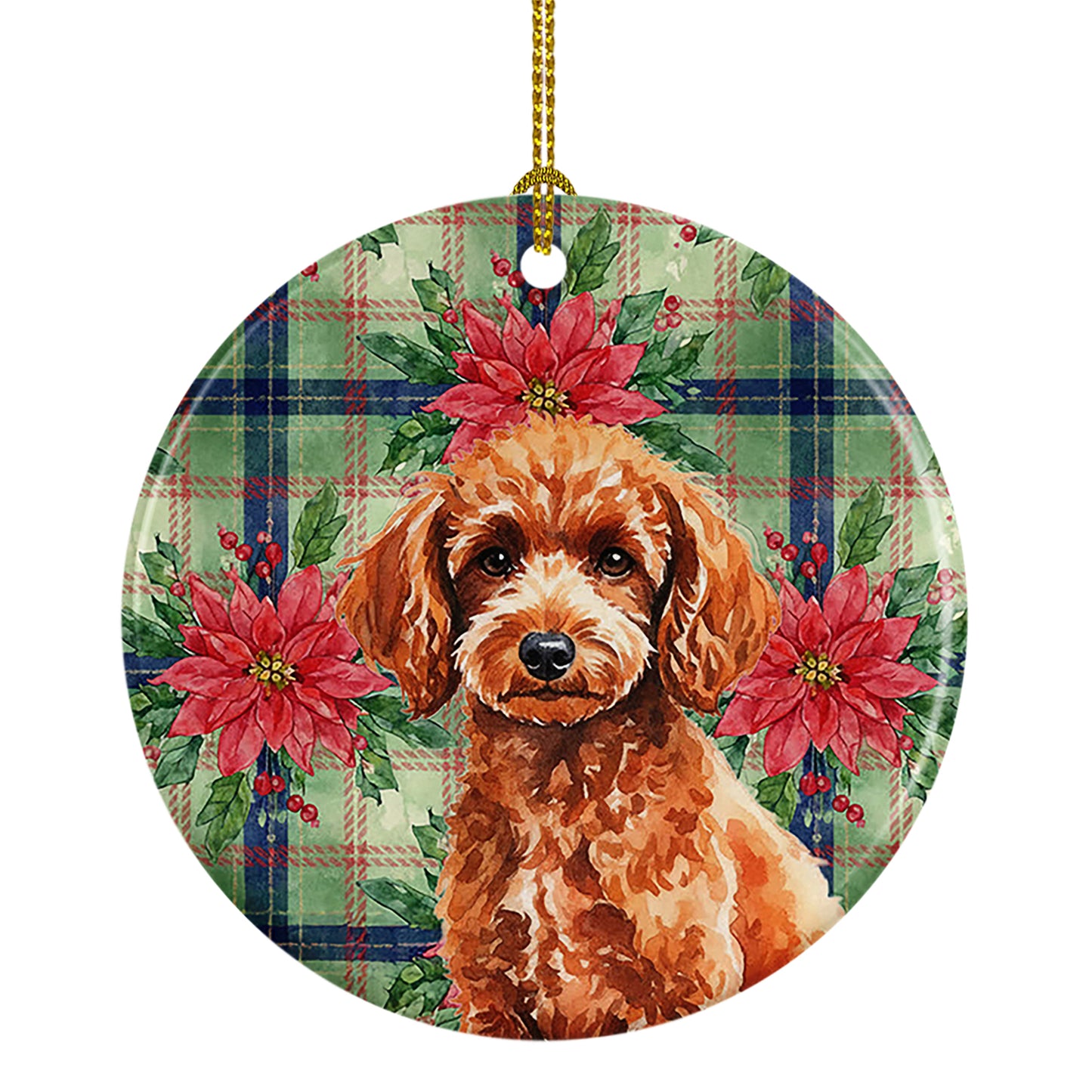 Buy this Toy Red Poodle Christmas PoinsettIas Ceramic Ornament